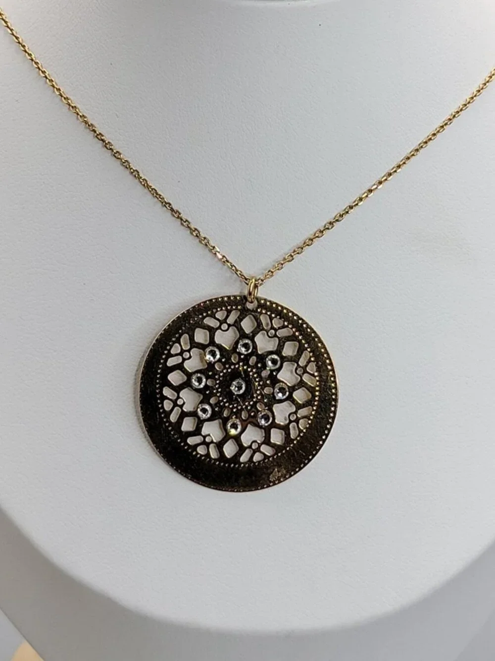 Golden Clef Sterling Silver Snowflake Pendant Necklace Vermeil 925 AR 1758 AR It